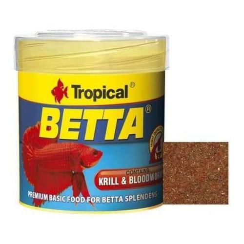 Betta-fiskefoder med krill og bloodworms - Optimalt til Betta Splendens. Køb på tildinfisk.dk.