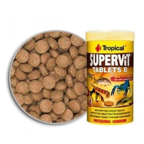SuperVit Tablets B: Næringsrig bundfoder til sunde akvariefisk. Køb nu på tildinfisk.dk og få hurtig levering!