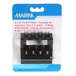 Marina 4-vejs kontrolventil - Optimal luftflow-styring til akvarier, klar til hurtig levering på tildinfisk.dk.