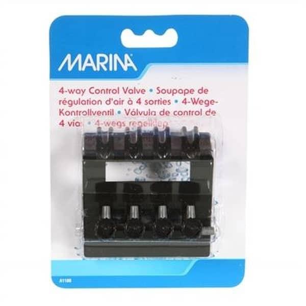 Marina 4-vejs kontrolventil - Optimal luftflow-styring til akvarier, klar til hurtig levering på tildinfisk.dk.