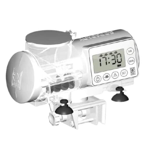 Automatisk fiskefoderautomat – Nem programmering, præcis fodring. Køb hos tildinfisk.dk for hurtig levering.