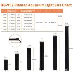 LED Akvariebelysning HG-957 | Optimal vækst | tildinfisk.dk | Hurtig levering!