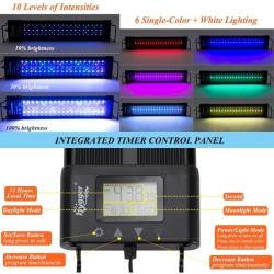 LED akvariebelysning med timer – Flerfarvet og justerbar. Hurtig levering hos tildinfisk.dk!