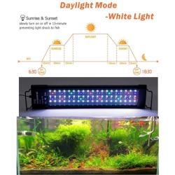 LED Akvariebelysning - Sunrise/Sunset funktion for naturlig lyscyklus. Køb nu på tildinfisk.dk!