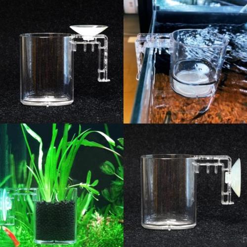 Akvarie-fodersigte i glas til ugentlig fiskefoder. Let montering. Sikrer sund fodring.