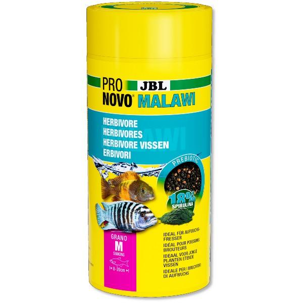 JBL Novo Malawi foder til herbivore cichlider. Rig på spirulina. Sund vækst. Køb på tildinfisk.dk for hurtig levering.