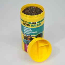 JBL Pro Novo Malawi foder til herbivore cichlider. Sund vækst, optimal fordøjelse. Køb nu på tildinfisk.dk!