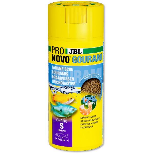 JBL Novo Gourami foder - Perfekt til guramier, med rejer. Køb på tildinfisk.dk for sund vækst!