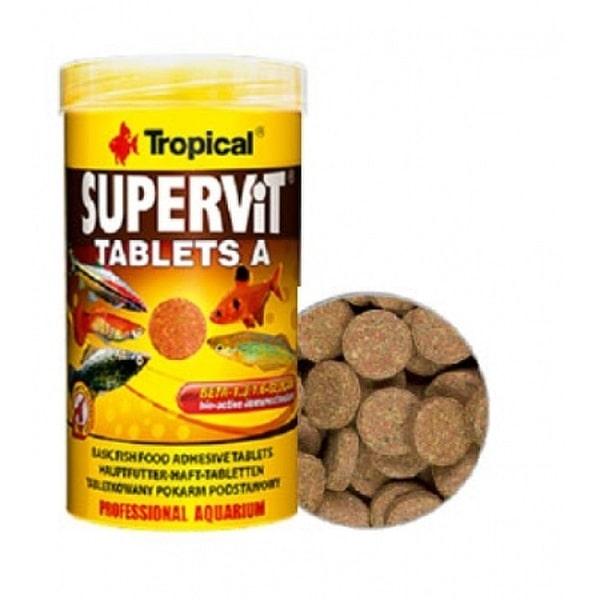 Tropical Supervit tabletter - Komplet foder til sunde akvariefisk. Køb nu på tildinfisk.dk, hurtig levering!