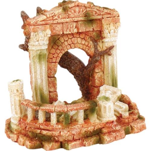 Akvarie dekoration med tema fra antik ruine, ideel til at skabe et naturligt miljø og skjulesteder for fisk.