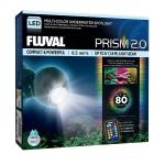 Fluval Prism 2.0 LED undervands-spotlight til akvarier, 6.5 watt, med fjernbetjening og farveskift, egnet til både fersk- og saltvand.