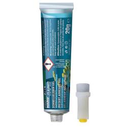Aquarium silicone tube med påføringsdyse, 200g, til tætning og limning i akvarier, sikker for fisk.