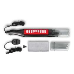 Elektrisk grusrenser til akvarium med filterposer, slanger og oplader, perfekt til vedligeholdelse af sundt miljø i fiskeakvarier.