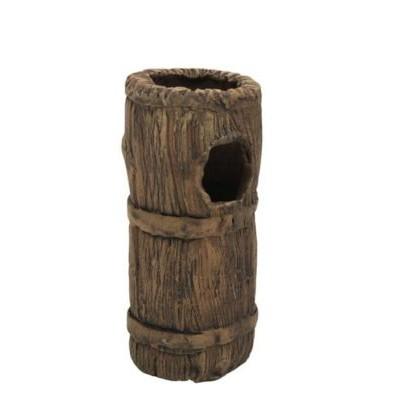 Akvarieleg til fisk, træstamme-design, robust resin.