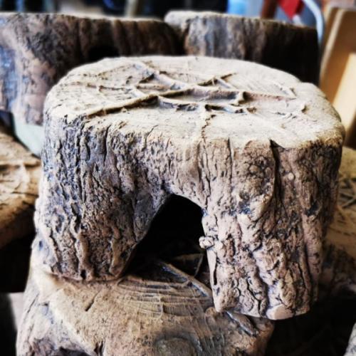 Håndlavet træstub til akvararie