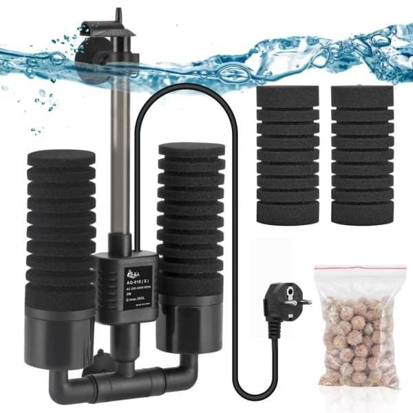 Effektiv akvariepumpe med filter - Klar vand og optimal iltning. Hurtig levering på Tildinfisk.dk!
