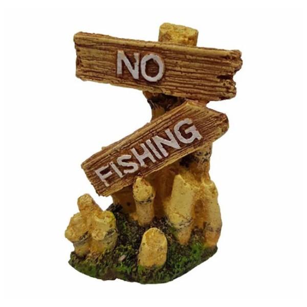 "No Fishing" - Akvariedekoration til både alm og saltvand