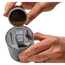 Automatisk fiskefoderautomat med stor tromle