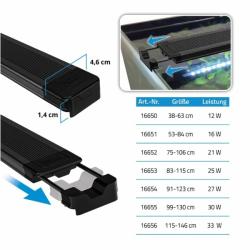 Fluval Aquasky 3.0 LED montering og målskitse