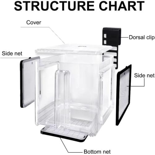 Hængende yngel- og karantæneboks i klar akryl
