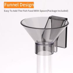 Fodersystem med tragt, rør og skål til rejer