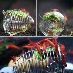 Shrimp Feeding Net Small med røde rejer i akvarium