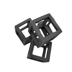 Sæt med 5 små keramiske rejeskjul i mørk farve