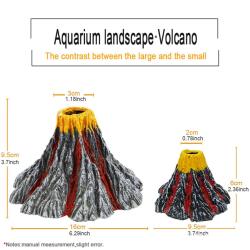 Dekorativ akvarievulkan med bobler og iltsten