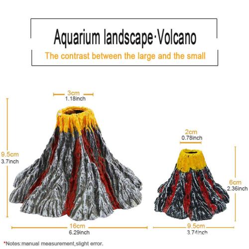Dekorativ akvarievulkan med bobler og iltsten