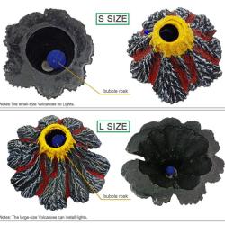 Realistisk vulkan til akvarium i håndmalet harpiks