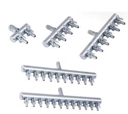 Luftfordeler i metal – med justerbare haner