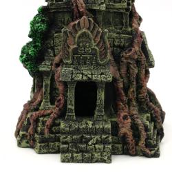 Buddha tempel dekoration set fra siden – realistisk akvariepynt i resin