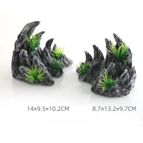 Aquarium Mountain View sæt med to stenlandskaber til akvarium