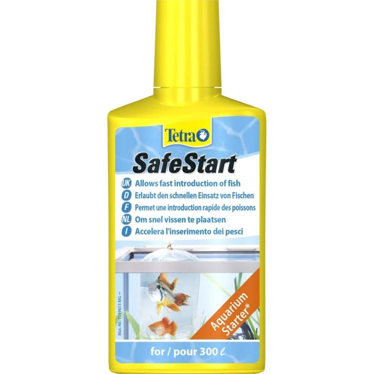 Tetra SafeStart til akvarier: Skab en sund bakteriebalance hurtigt – Perfekt til nye setups. Køb nu på tildinfisk.dk!