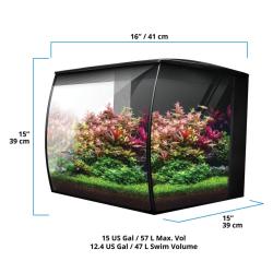 Flex 2.0 akvarium 57L med integreret filter og klart vand