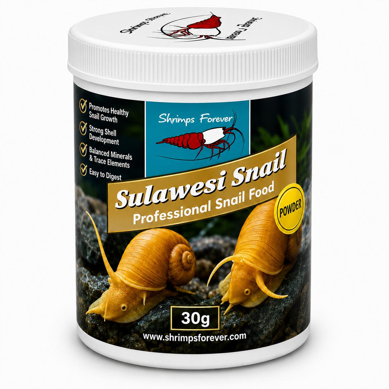 Pulverfoder til Sulawesi snegle