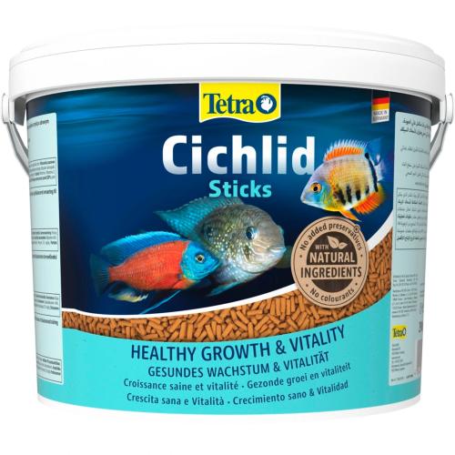 Tetra Cichlid Sticks: Fuldfoder til store cichlider. Fremmer sundhed og vækst.